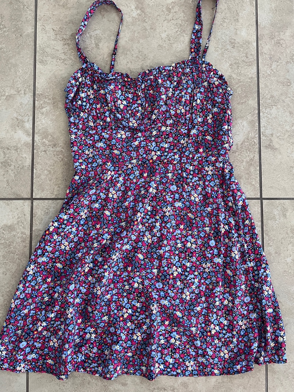 Floral summer dress blue purple red trixxi